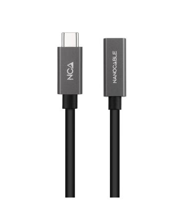 Nanocable Cable Prolongador USB-C 3.2 Gen2x2 20Gbps 3A, 4K 60Hz, USB-C M-USB-C H, Negro, 1 m