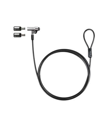 TooQ Cable de Seguridad Tipo NANO con Llave para Portátiles 1.5 metros, Gris Oscuro