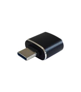 AISENS Mini adaptador USB 3.1 Gen2 3A, tipo USB-C M-A H, Negro