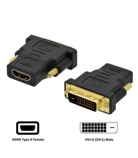 Ewent EC1371 cambiador de género para cable DVI-D 24+1 HDMI Negro