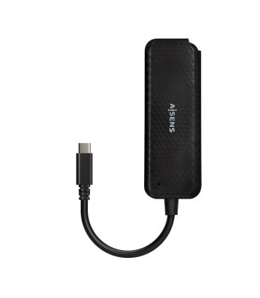 AISENS Hub USB 3.1 USB-C, USB-C M-4x Tipo A H, Negro, 15cm