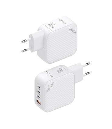 AISENS Cargador GaN 100W, 3xUSB-C PD3.0 QC4.0, 1xUSB-A QC3.0, Blanco