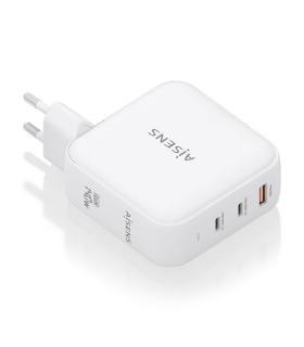 AISENS Cargador GaN 140W, 2xUSB-C PD3.1 QC4.0, 1xUSB-A QC3.0, Blanco