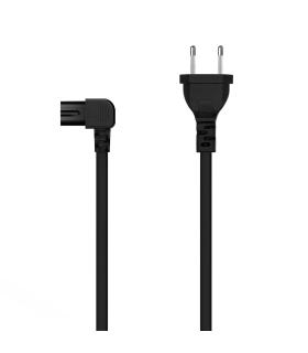 AISENS Cable Alimentación Acodado Forma 8, CEE7 16 M-C7 H, Negro, 1.8M