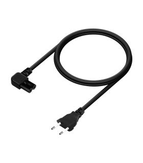 AISENS Cable Alimentación Acodado Forma 8, CEE7 16 M-C7 H, Negro, 1.8M