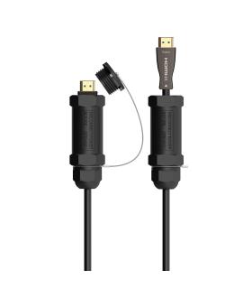 AISENS Cable HDMI V2.1 AOC con Armadura Ultra Alta Velocidad   Hec 8K@60Hz 4K@120Hz 4 4 4 48Gbps, A M-A M, Negro, 20M