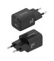 AISENS Cargador Gan 30W, 1xUSB-C PD3.0 QC4.0, 1xUSB-A QC3.0, Negro