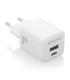 AISENS Cargador Gan 30W, 1xUSB-C PD3.0 QC4.0, 1xUSB-A QC3.0, Blanco