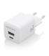 AISENS Cargador Gan 30W, 1xUSB-C PD3.0 QC4.0, 1xUSB-A QC3.0, Blanco