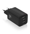 AISENS Cargador Gan 65W, 2xUSB-C PD3.0 QC4.0, 1xUSB-A QC3.0, Negro