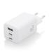 AISENS Cargador Gan 65W, 2xUSB-C PD3.0 QC4.0, 1xUSB-A QC3.0, Blanco