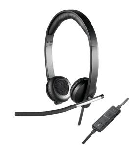 Logitech H650e Auriculares Alámbrico Diadema Oficina Centro de llamadas USB tipo A Negro, Plata