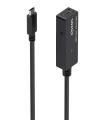 AISENS Cable USB 3.2 Gen1x1 prolongador con Amplificador, USB-C/M-USB-C/H, Negro, 5.0m