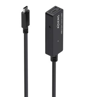 AISENS Cable USB 3.2 Gen1x1 prolongador con Amplificador, USB-C M-USB-C H, Negro, 10m