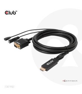 CLUB3D CAC-1712 adaptador de cable de vídeo 2 m VGA (D-Sub) + 3,5mm HDMI + Micro-USB Negro