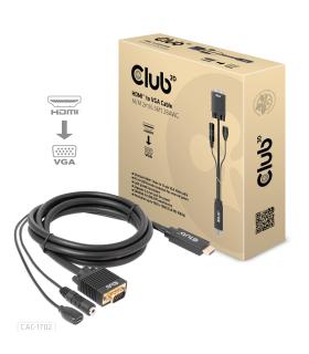 CLUB3D CAC-1712 adaptador de cable de vídeo 2 m VGA (D-Sub) + 3,5mm HDMI + Micro-USB Negro