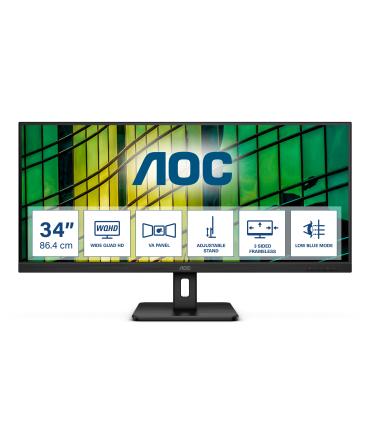 AOC U34E2M pantalla para PC 86,4 cm (34") 3440 x 1440 Pixeles Wide Quad HD Negro