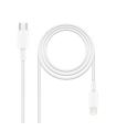 TooQ 10.10.0601 cable de conector Lightning 1 m Blanco