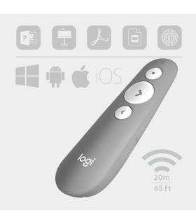 Logitech R500 apuntador inalámbricos Bluetooth RF Gris