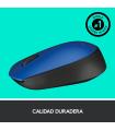 Logitech M171 Blue-K ratón Oficina Ambidextro RF inalámbrico Óptico 1000 DPI