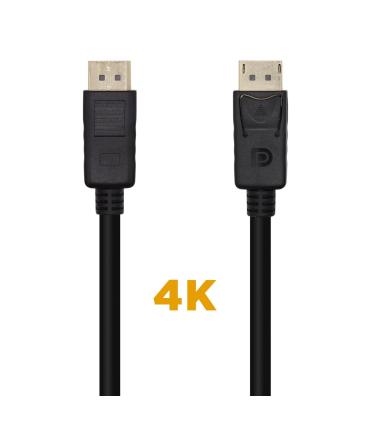 AISENS Cable DisplayPort V1.2 4K@60Hz, DP M-DP M, Negro, 1.0m