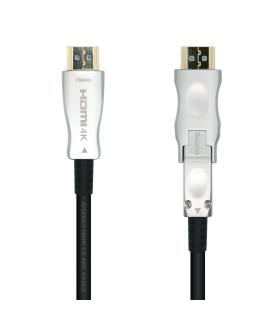 AISENS Cable HDMI V2.0 AOC Desmontable Premium Alta Velocidad   HEC 4k@60Hz 4 4 4 18Gbps, A M-D A M, Negro, 15m