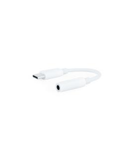 Nanocable Cable Adaptador Audio USB-C M a Jack 3.5 H, 11 cm, Blanco