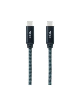 Nanocable Cable USB 3.2 Gen2x2 20Gbps 5A 100W 4K 60Hz USB-C M-USB-C M, Gris Negro, 1 m