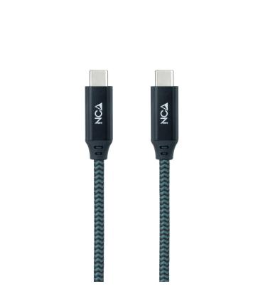 Nanocable Cable USB 3.2 Gen2x2 20Gbps 5A 100W 4K 60Hz USB-C M-USB-C M, Gris Negro, 1 m