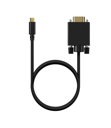 AISENS Cable Conversor USB-C a VGA, USB-C M-HDB15 M, Negro, 0.8M