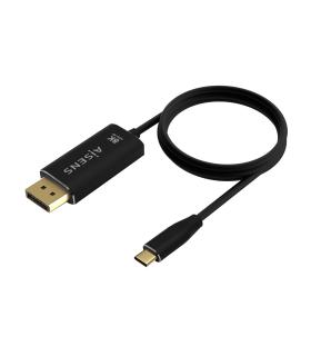 AISENS Cable Conversor Aluminio USB-C a Displayport 8K@60Hz, USB-C M-DP M, Negro, 0.8M