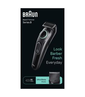 Braun BeardTrimmer 3 BT3411 Batería 40 2 cm Negro, Verde