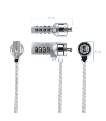 TooQ TQCLKC0015 cable antirrobo Plata 1,5 m