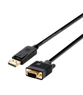 AISENS A125-0365 adaptador de cable de vídeo 2 m DisplayPort VGA D-SUB Negro