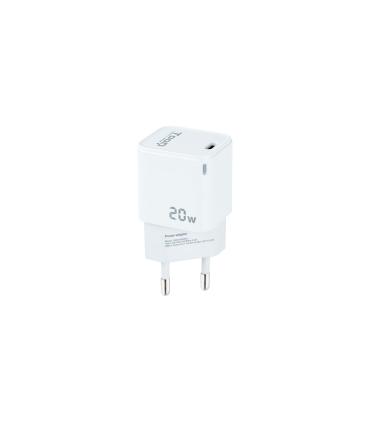 TooQ Cargador de Pared USB-C PD20W, Blanco