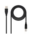 Nanocable 10.01.0102-BK cable USB USB 2.0 1 m USB A USB B Negro