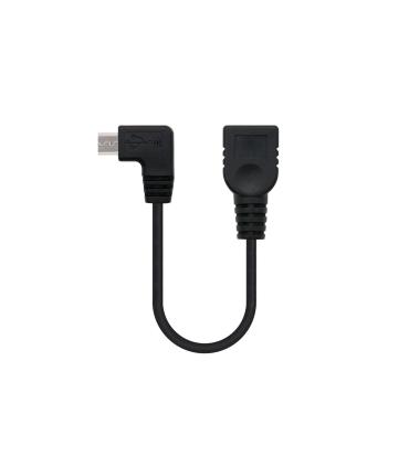 Nanocable CABLE USB 2.0 OTG ACODADO, TIPO MICRO B M-A H, NEGRO, 15 CM