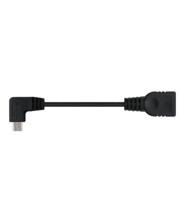 Nanocable CABLE USB 2.0 OTG ACODADO, TIPO MICRO B M-A H, NEGRO, 15 CM