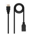 Nanocable Cable HDMI 2.0 Prolongador A/M-A/H, Negro, 1 m