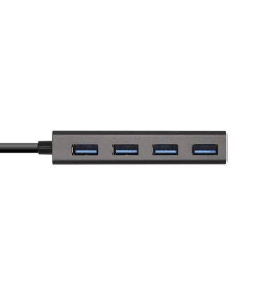 AISENS Hub USB 3.1 USB-C, USB-C M - 4 x Tipo A H, Gris, 15 cm