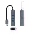 Nanocable Conversor USB 3.0 a Ethernet Gigabit + 3XUSB 3.0, Aluminio, Gris, 15 cm