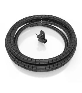 AISENS Organizador de cable en espiral 25mm, Negro, 6.0m