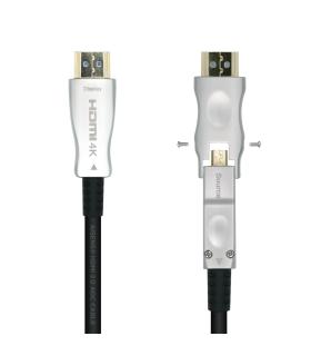 AISENS Cable HDMI V2.0 AOC Desmontable Premium Alta Velocidad   HEC 4k@60Hz 4 4 4 18Gbps, A M-D A M, Negro, 20m