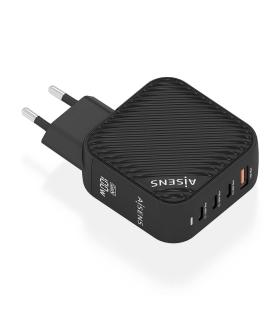 AISENS Cargador GaN 100W, 3xUSB-C PD3.0 QC4.0, 1xUSB-A QC3.0, Negro