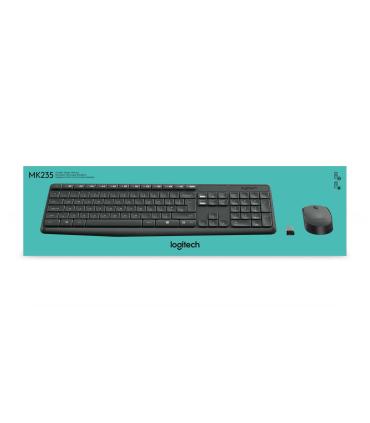 Logitech MK235 teclado Ratón incluido Hogar USB QWERTY Español Gris