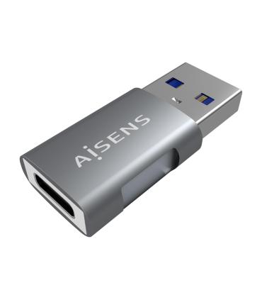 AISENS Mini Adaptador USB 3.2 GEN2 10G 3A, Tipo USB-C H-A M, Gris