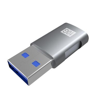 AISENS Mini Adaptador USB 3.2 GEN2 10G 3A, Tipo USB-C H-A M, Gris