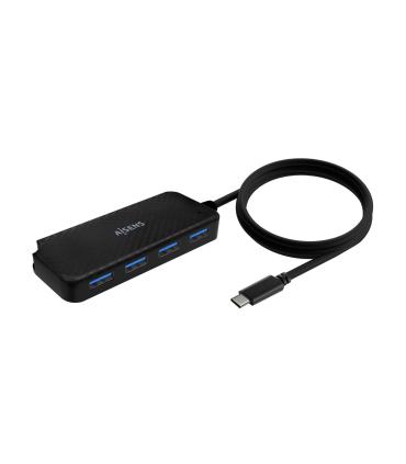 AISENS Hub USB 3.1 USB-C, USB-C M-4x Tipo A H, Negro, 60cm