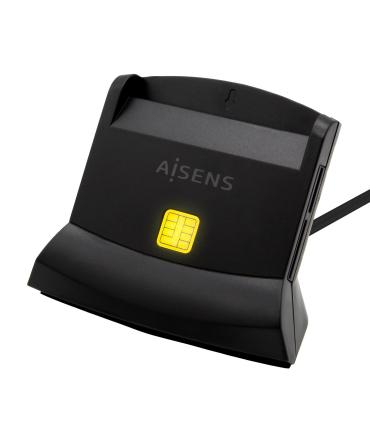 AISENS Lector De Tarjeta Dni Con Lector De Tarjetas SIM, SD, Micro SD, MMC, RS-MMC, MMC Micro, USB-C, Negro