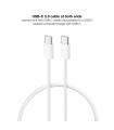 Nanocable Cable USB-C 2.0 60W 3A, USB-C/M-USB-C/M, Blanco, 1 m